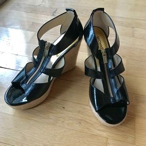 Black Michael Kors Damita Wedge - Size 8
